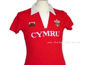 Ladies Red Wales Cymru Rugby Shirt